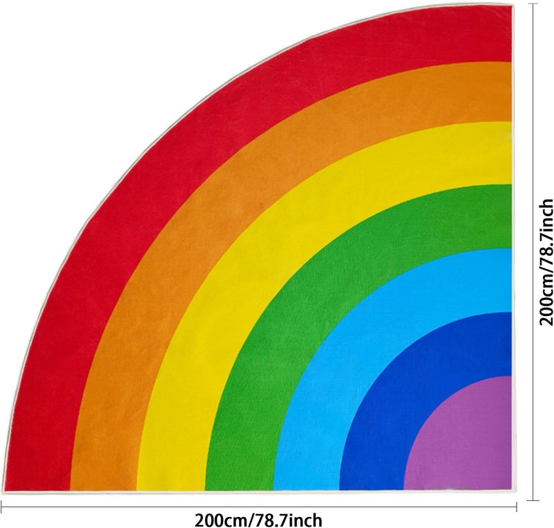 ABREEZE Rainbow Area Rug for Kids Classroom, Home Learning Washable Kids Rug Non-Slip Backing Colorful Rainbow Floor Rug Area Rug Carpet for Room Girls Child Nursery 6.6' - Image 3